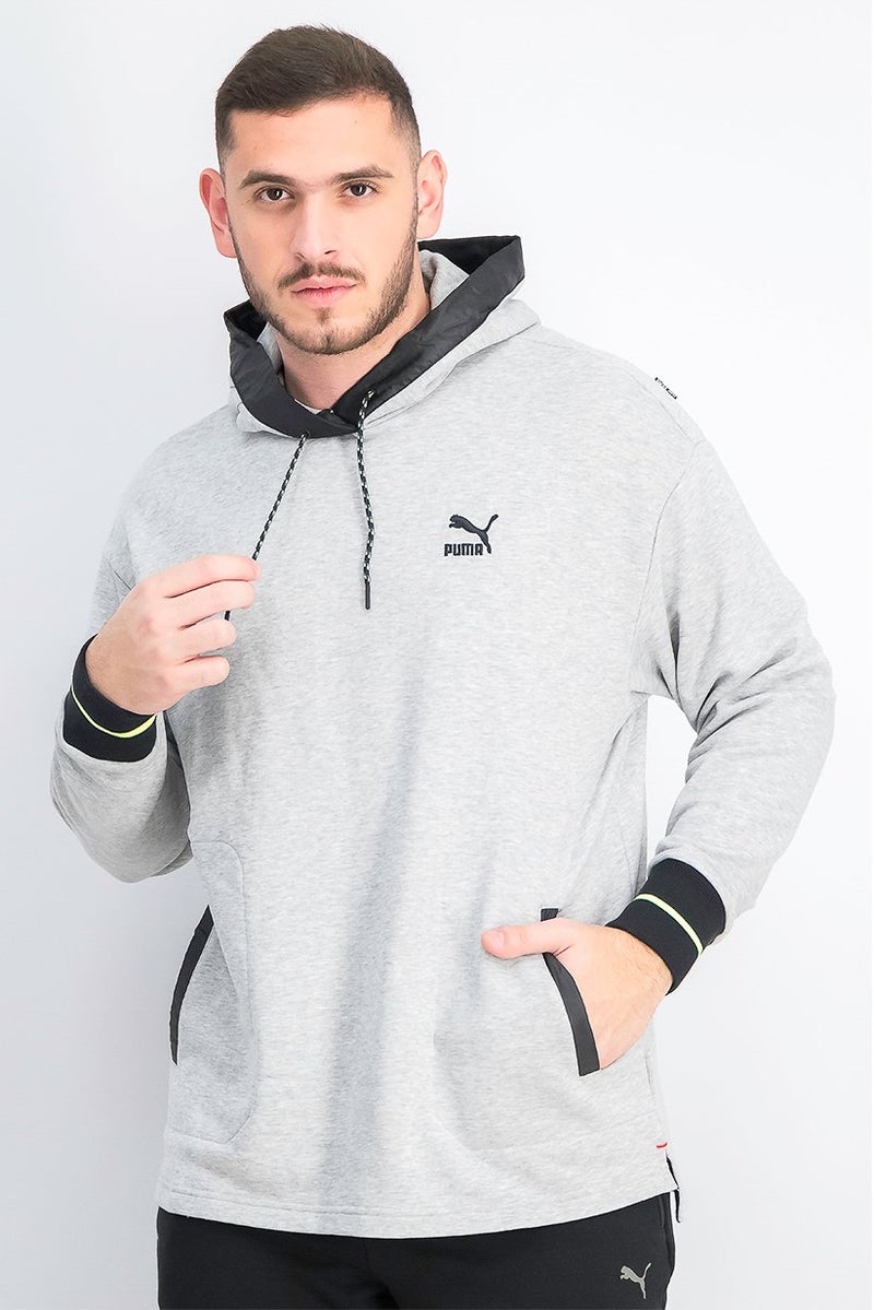 PUMA Men Hooded Brand Logo Long Sleeves Central Saint Martin Sweatshirt, Light Grey Heather - Image 1