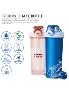 800ml Ecofriendly Portable Sport Plastic Water Bottle, Gym Marker Bottle, Reusable, Wide Mouth Protein Shaker Bottle with Straw (Pink) - pzsku/Z2FC563F201EC51B7055EZ/45/_/1728039651/cdd9bfc2-a511-4b4b-ae0c-eb5f6975846d