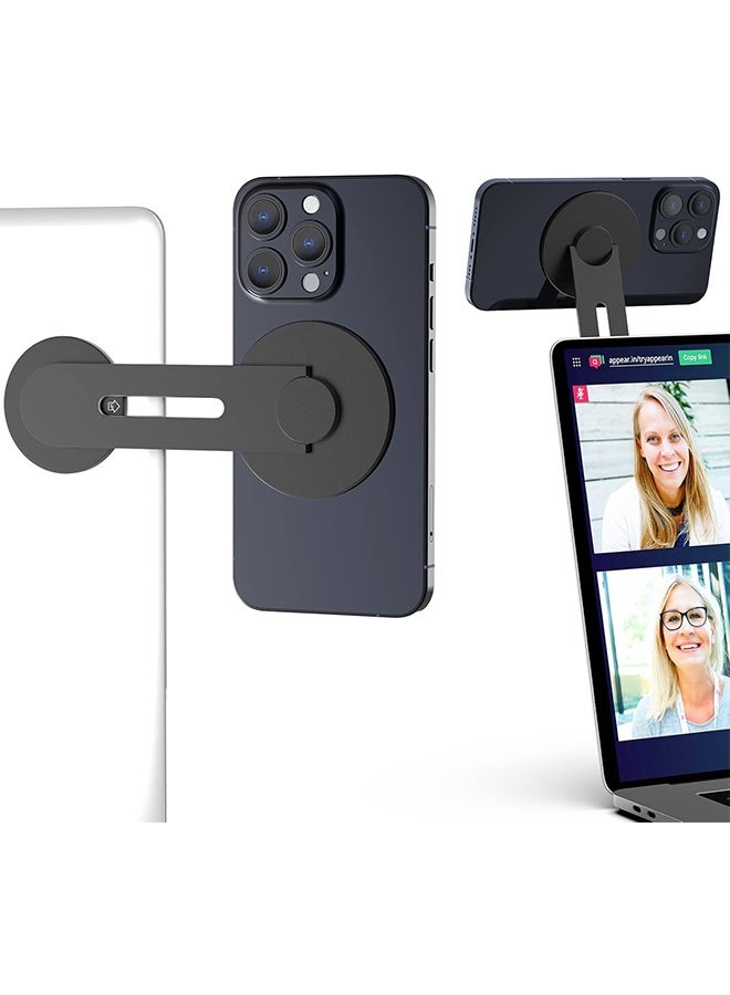 Monitor Phone Mount Magnetic Phone Holder for Laptop for MagSafe for iPhone 17/16/15/14/13/12 & All Phones Phone Side Mount for Computer Monitor Display ,Desktop Cell Phone Bracket - Image 1