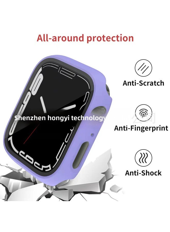 For Apple Watch SE-9 Generation PC Frosted Oil Injection Tempered Film All-in-One Apple Watch Protective Case-Color:Bright Silver-Exterior Dimension:44mm