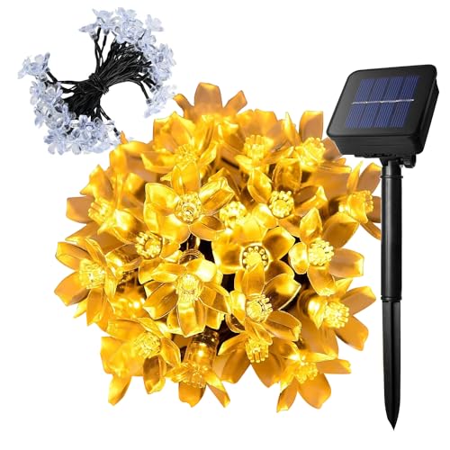 Gigawatts 30 LED Solar Cherry Blossom String Light | Solar Garden Light, Outdoor Decorative Flower Lights for Home, Garden, Yard, Patio, Driveway Décor (Pack of 1, Warm White) - Image 1