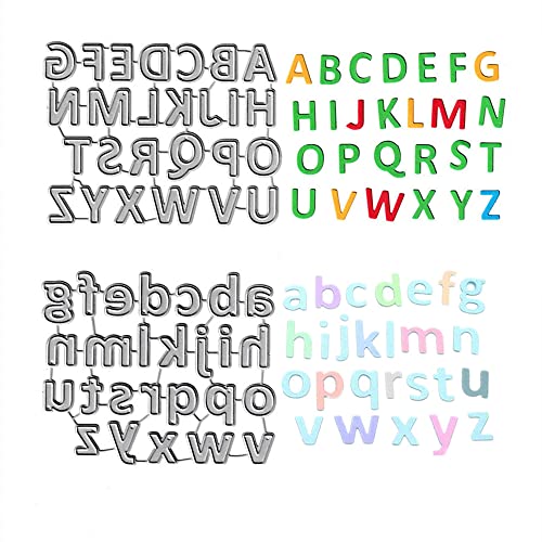 AHTOLS Lowercase 26 Alphabet Cutting Dies, Capital 26 Letters Die Cuts Metal Embossing Stencils Template Mould for Card Scrapbooking and DIY Craft Album Paper Card Decor - Image 1
