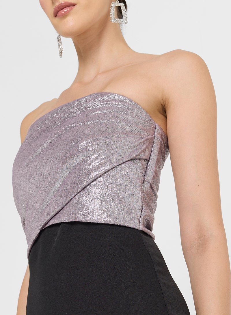 نمشي x فستان باندو بلون متباين - Image 4