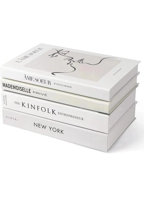 4PCS Decorative Books,Modern Fashion Decorative Books Set for Hardcover Home Decor? Fake Book Decoration for Coffee Table Bookshelf Display