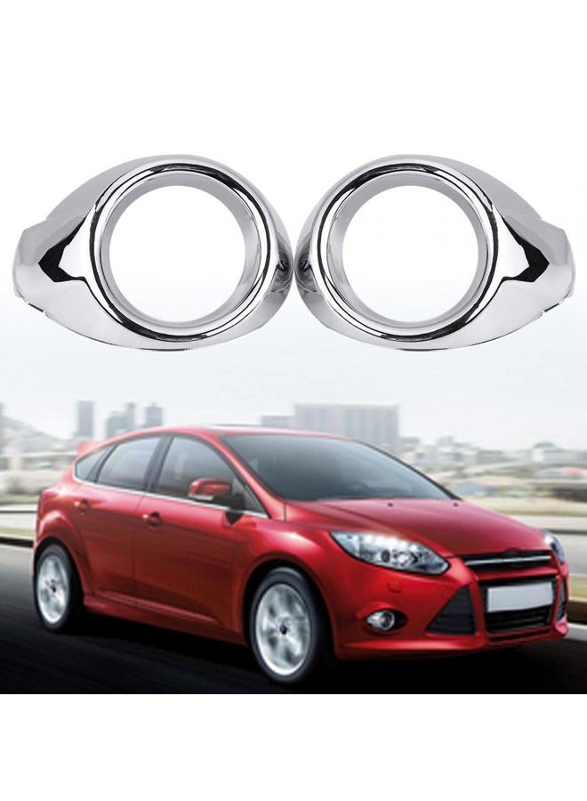 Acouto for Ford focus fog light cover-Pair of Front Bumper Fog Light Fog Lamp Bezel Cover Trim for Ford Focus 2012-2014 - Image 4