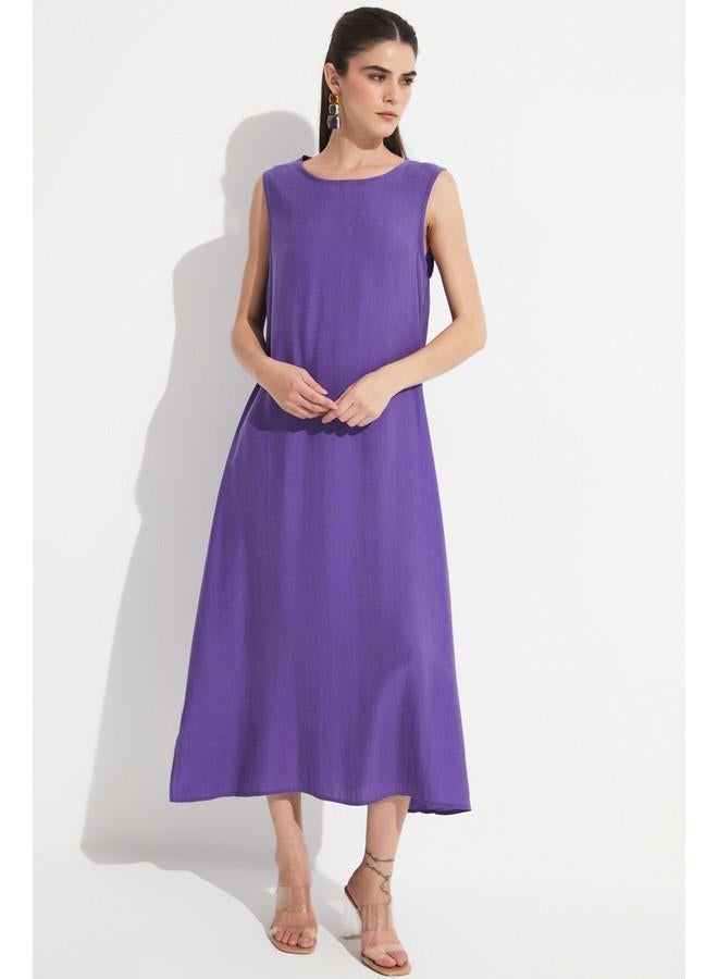 جون طقم فستان كيمونو بمزيج المودال حصري يونيو بنفسجي - Image 5