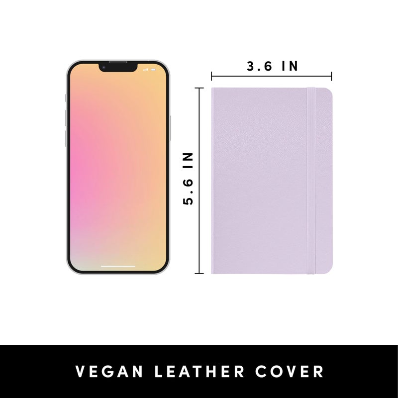 PAPERAGE Lined Pocket Journal Notebook, 1 Pack, (Lavender), 160 Pages, Small, 3.6 inches x 5.6 inches - 100 GSM Thick Paper, Hardcover - Image 1