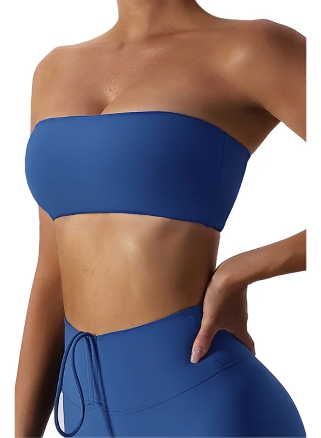 KAWN.YOGA KAWN YOGA Womens Strapless Sports Bra - Padded Low Impact Workout Yoga Bra with Removable Built in Bra