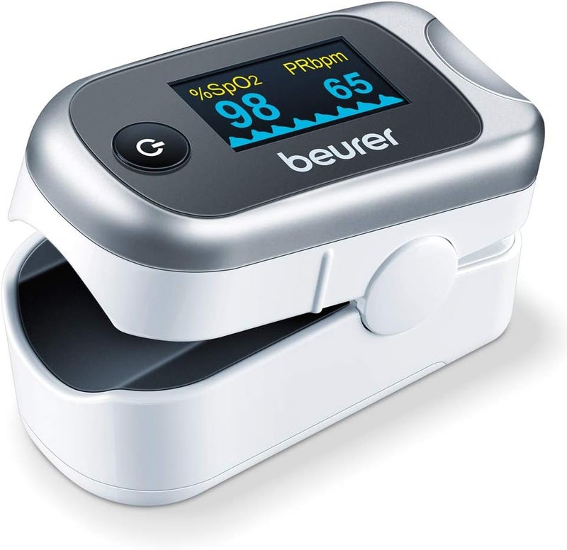Beurer PO40 Pulse Oximeter Measures heart rate arterial oxygen saturation and perfusion index for those with medical conditions Suitable for highaltitude sports Medical device - Image 1