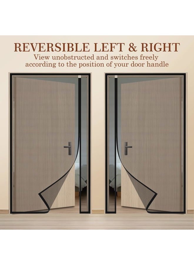 yotache Left Right Side Opening Screen Doors with Magnets 36 x 80, Reinforced Sewing Magnetic Insect Fly Mesh - Image 3
