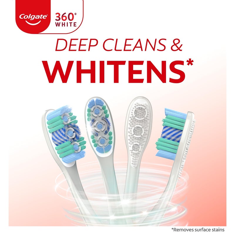 Colgate 360 Optic White Toothbrush Pack, Full Head Soft, 4 Count - Image 3