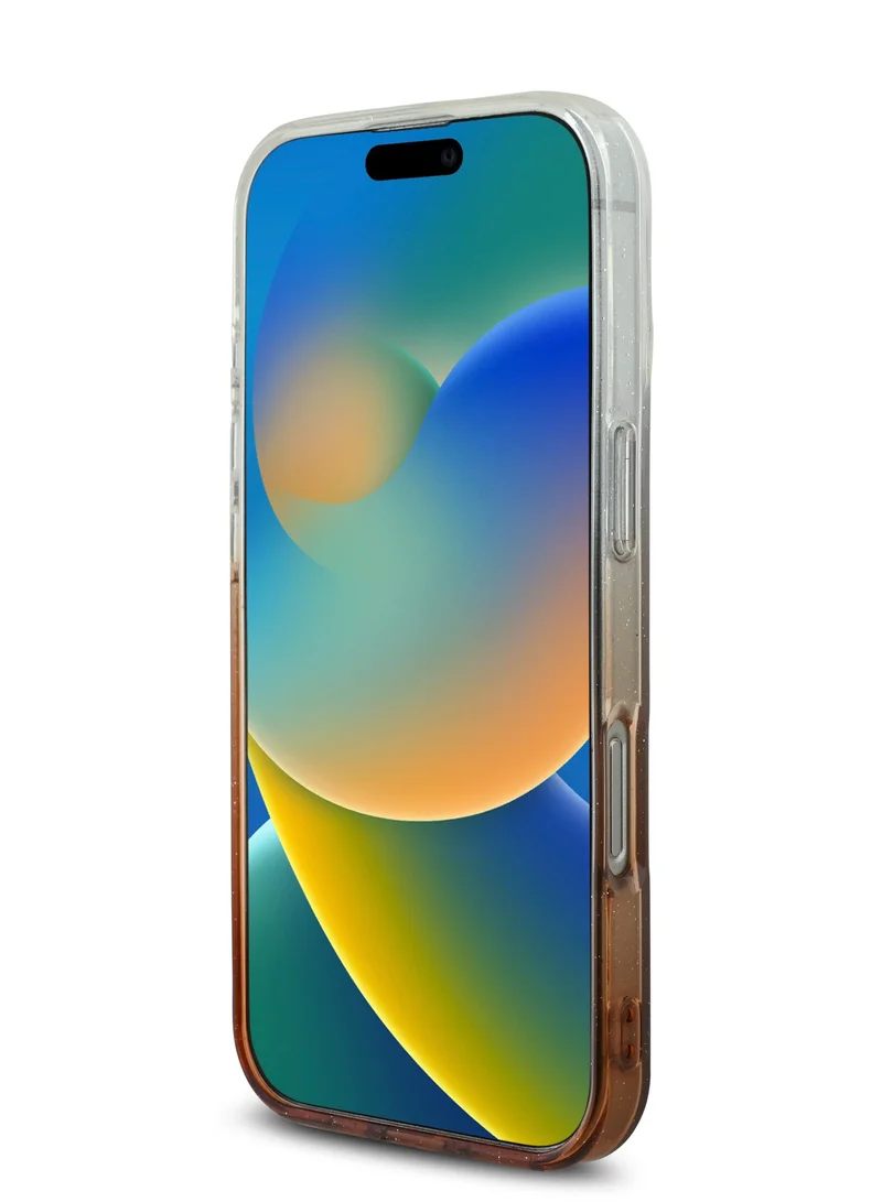 GUESS Magsafe IML Glitter Gradient Case for iPhone 16 Pro Max / Drop protection / Slim Profile / Comfortable Grip - Brown