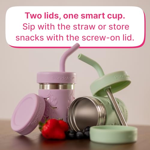 Pandaloo® Smoothie Cups for Kids - Stainless Steel Toddler Tumbler with Straw, Sippy Cup for Smoothies - BPA-Free, Toddler Snack Cups, 10 oz - Image 4