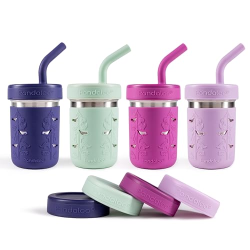 Pandaloo® Smoothie Cups for Kids - Stainless Steel Toddler Tumbler with Straw, Sippy Cup for Smoothies - BPA-Free, Toddler Snack Cups, 10 oz - Image 1