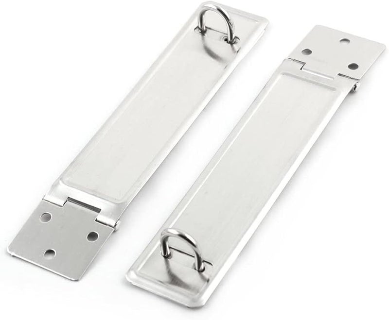 Silver Tone Safety Padlock Door Latch Hasp Staple 14 2cm Length 5 Sets - Image 3
