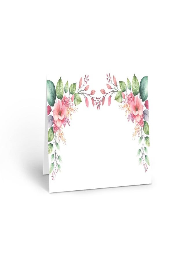 Stonehouse Collection | Pink Floral Table Tent | Name Card With Flowers | Wedding Place Setting | 25 Count (Peony Garland) - Image 5