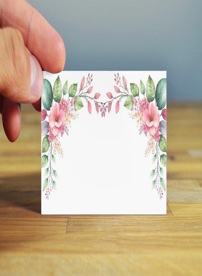 Stonehouse Collection | Pink Floral Table Tent | Name Card With Flowers | Wedding Place Setting | 25 Count (Peony Garland) - Image 3