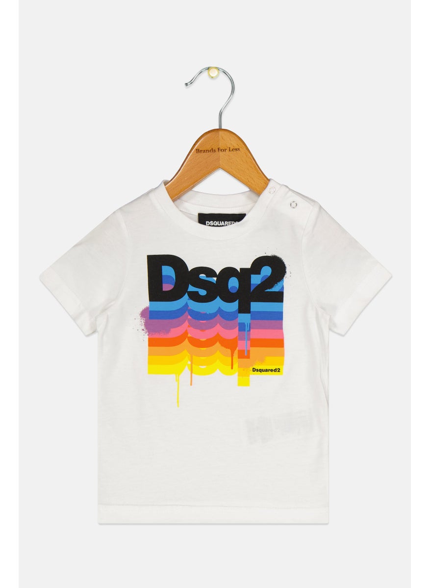 DSQUARED2 Toddlers Boy Short Sleeves Brand Logo T-Shirt, White  - Image 1