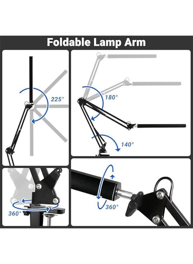 HOOKOR LED Desk Lamp with Clamp Swing Arm Desk lamp 360° Adjustable Eye-Caring Desk Light 3 Color Modes 10 Brightness Levels Memory Function Architect Table Desk Lamps for Home Office,Reading  - Image 3
