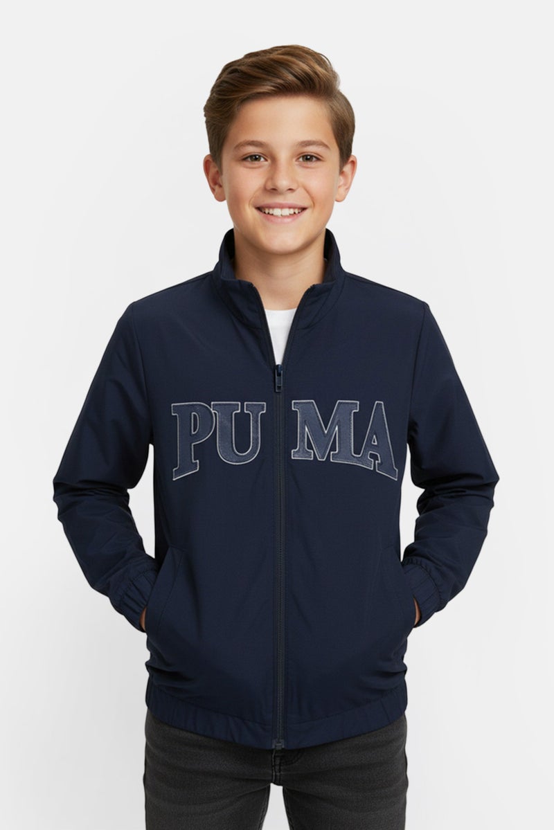 PUMA ملابس رياضية للأطفال الأولاد بأكمام طويلة، تدريب، لون كحلي - Image 1