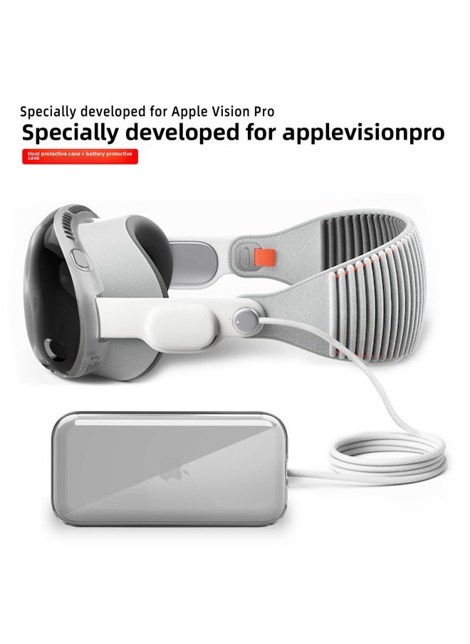 Generic - For Apple Vision Pro Battery Case Transparent For Apple VR Head Display Power TPU Case-Specifications:[TPU Transparent] VR Host Protective Shell - Image 1