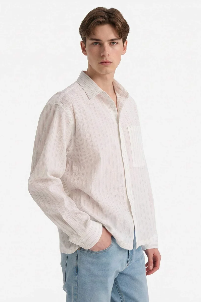 Defacto Flexible Fabric Boxy Fit Shirt