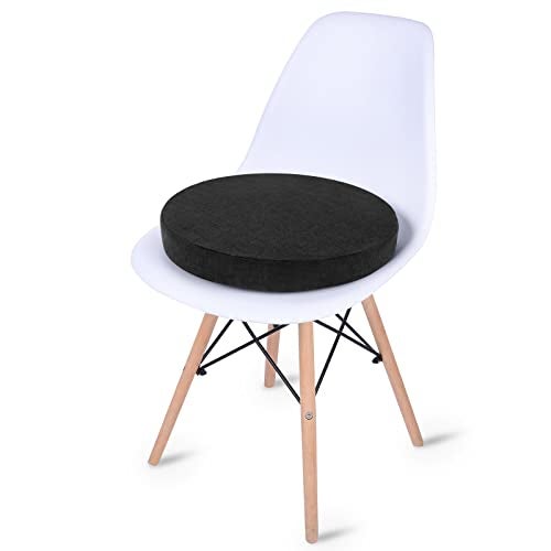 Tromlycs Round Chair Seat Cushion Pad 16 inch for Circle Stool Chairs Non Slip Decorative Foam Cushion Pillow, 1 Piece, 16 x 16 inches, Black - Image 2