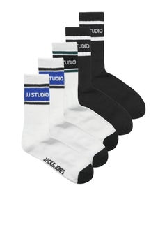 Jack & Jones Junior Kids 5 Pack Logo Tennis Socks  - Image 1