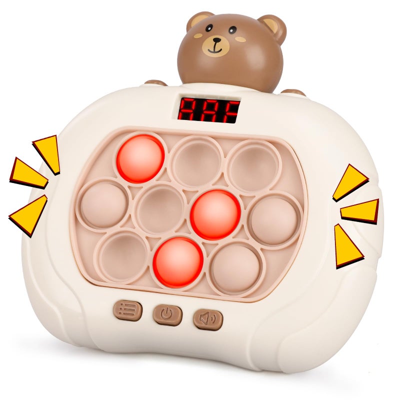 Blackma Fast Push Light Up Fidget Toys for Kids Handheld Puzzle Game Sensory Toys Christmas Toys Gifts for 312 Year Old Boys Girls Bear - Image 3