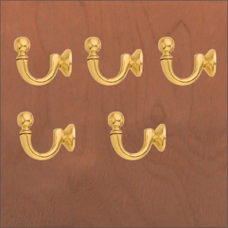 Coral Metal Crafts Brass Hooks Screw for Wall Hanging Bell Diyas Door Hanging Swings Single Khunti Hook Pack of 12 600grams  - Image 5