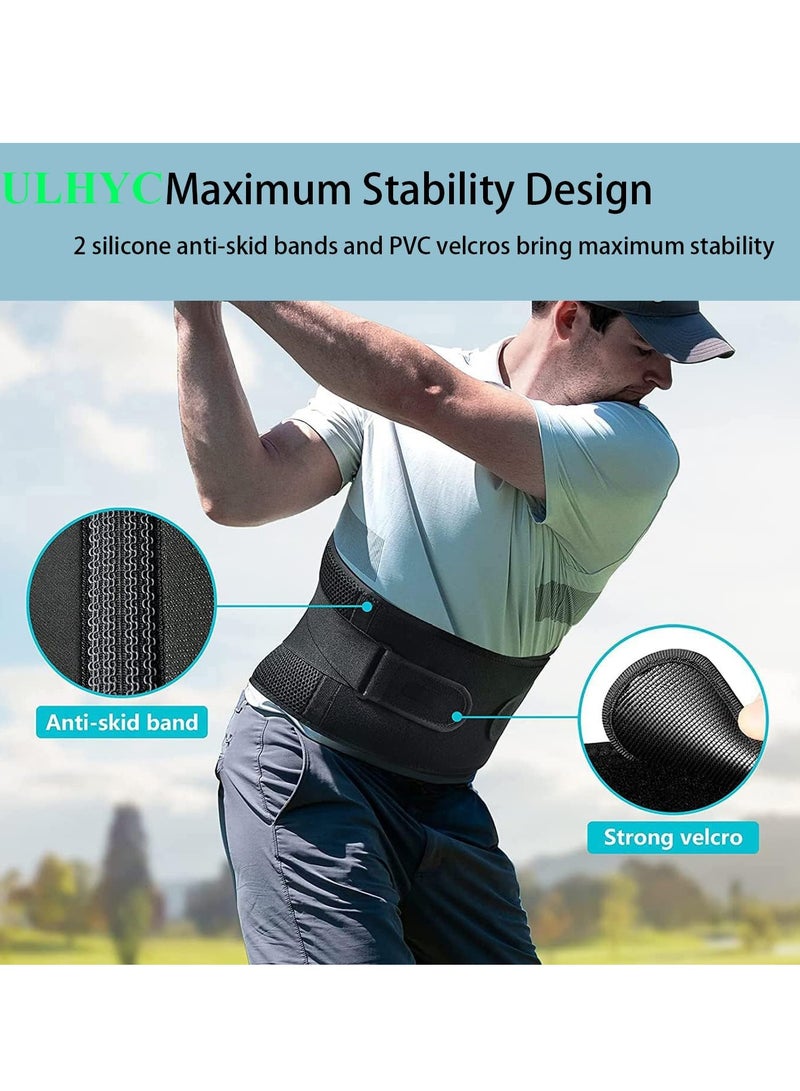 ULHYC Adjustable Air Mesh Back Brace for Men and Women Lower Back Pain Relief, Anti-Skid Lumbar Support Belt for Sciatica Scoliosis, Work and Everyday Use Waist 36-44 - Image 3