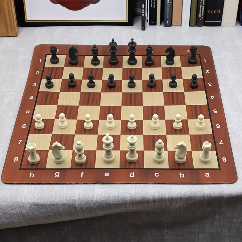 32 Pieces Brown and White Chess Set with Solid Injection Moulded Design for Family Interaction and Logical Thinking Development - Image 2