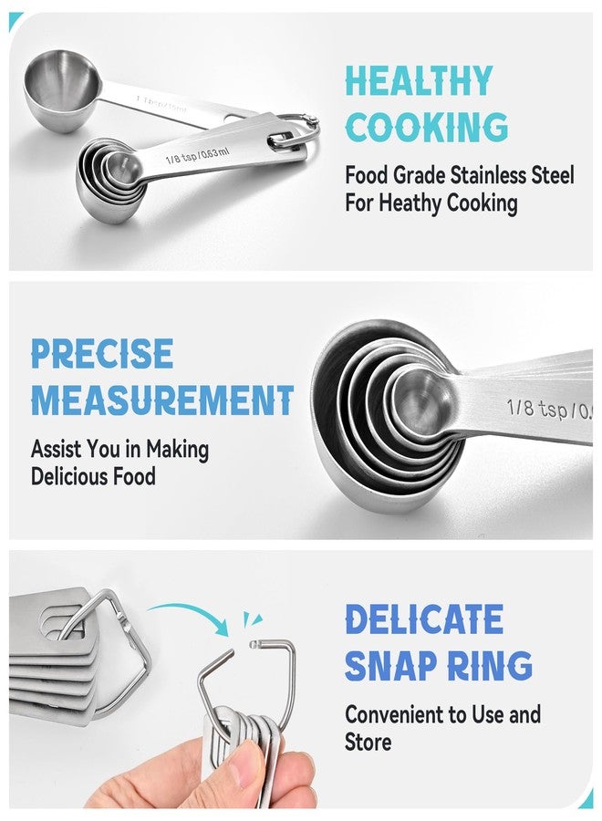 top Topolopyfeely Measuring Spoons Used to Measure Various Dry and Liquid Ingredients, Useful Gadgets for Kitchen, Stainless Steel 6-piece Set - Image 3