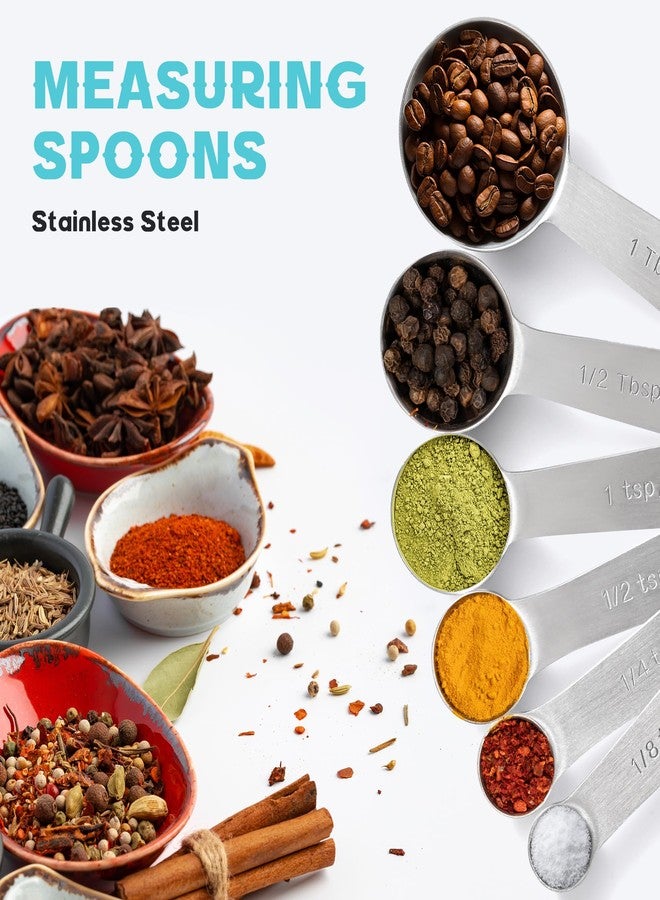 top Topolopyfeely Measuring Spoons Used to Measure Various Dry and Liquid Ingredients, Useful Gadgets for Kitchen, Stainless Steel 6-piece Set - Image 2