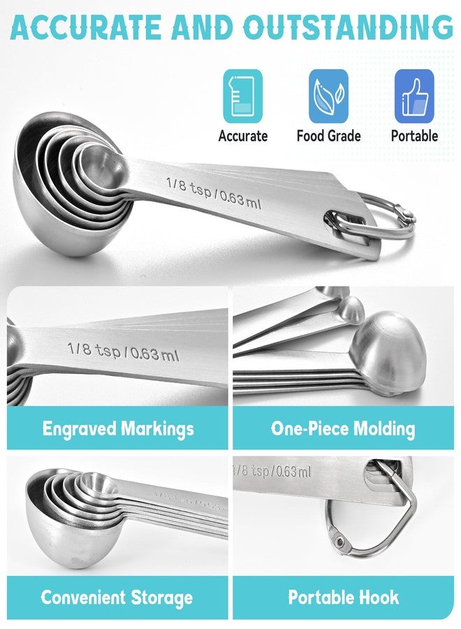 top Topolopyfeely Measuring Spoons Used to Measure Various Dry and Liquid Ingredients, Useful Gadgets for Kitchen, Stainless Steel 6-piece Set - Image 4