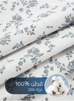 Master Home Textile Cotton Floral Comforter Sets, Fits 120 x 200 cm Single Size Bed, 5 Pcs, 100% Cotton 200 Thread Count, With Removable Filling, Veronica Series  - Image 3