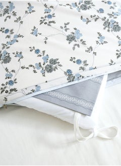 Master Home Textile Cotton Floral Comforter Sets, Fits 120 x 200 cm Single Size Bed, 5 Pcs, 100% Cotton 200 Thread Count, With Removable Filling, Veronica Series  - Image 5