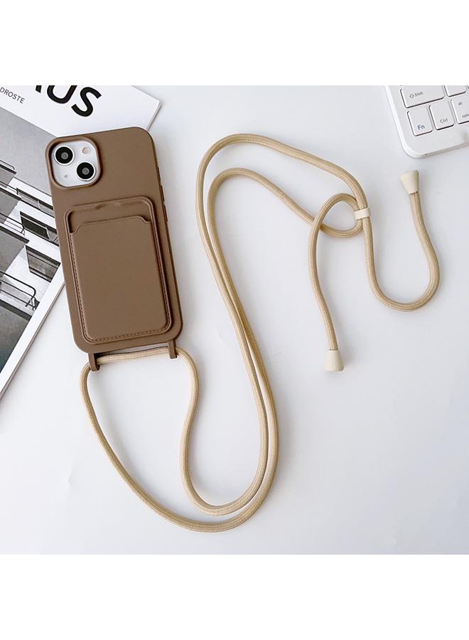 Zaboon Case For iPhone 13 Pro Crossbody Lanyard Elastic Silicone Card Holder Phone Case - Image 1