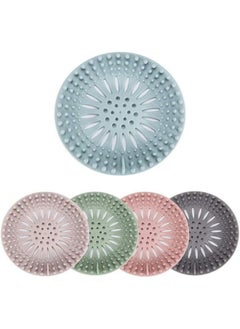 ECVV Ecvv 5 Pack Silicone Hair Catcher Stopper, Bathroom Bathtub Drain Covers, Diameter 13Cm Shower Floor Sink Strainer For Kitchen Toilet Tub-5 Colors  - Image 1