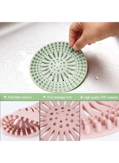 ECVV Ecvv 5 Pack Silicone Hair Catcher Stopper, Bathroom Bathtub Drain Covers, Diameter 13Cm Shower Floor Sink Strainer For Kitchen Toilet Tub-5 Colors  - Image 4