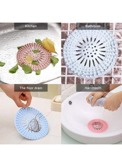 ECVV Ecvv 5 Pack Silicone Hair Catcher Stopper, Bathroom Bathtub Drain Covers, Diameter 13Cm Shower Floor Sink Strainer For Kitchen Toilet Tub-5 Colors  - Image 5