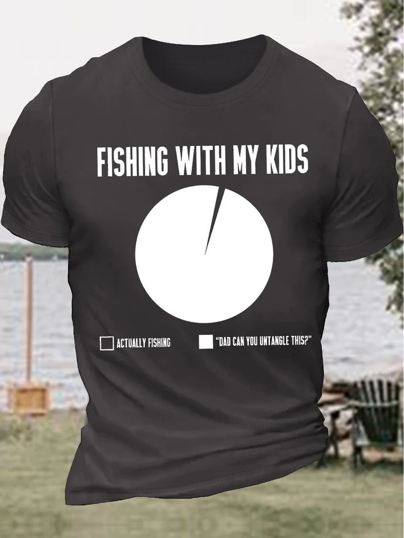 European Code Plus Size Graphic Printed Gift Father'S Day Casual Text Letter Cotton T-Shirt - Image 4