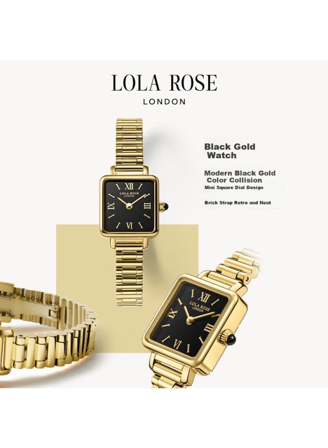 Lola Rose Black Gold Watch For Women, Versatile Birthday Gift And New Year Present For Students, Girlfriend Or Wife - Image 3