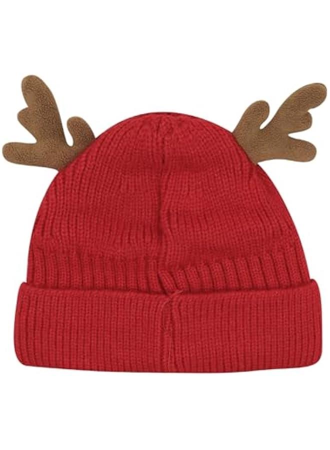 Cute Reindeer Moose Hat Winter Warm Knitted Beanie Cap  Antler Beanie Ski Skull Cap for Women Men - Image 2