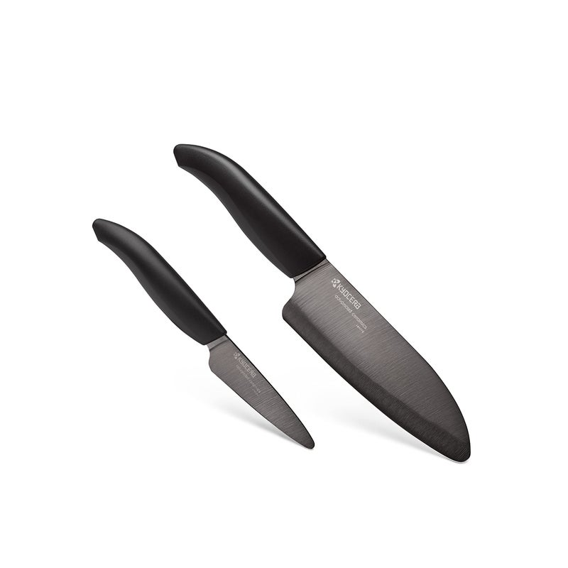 KYOCERA Kyocera Revolution Series Paring and Santoku Knife Set, Black Blade  - Image 2