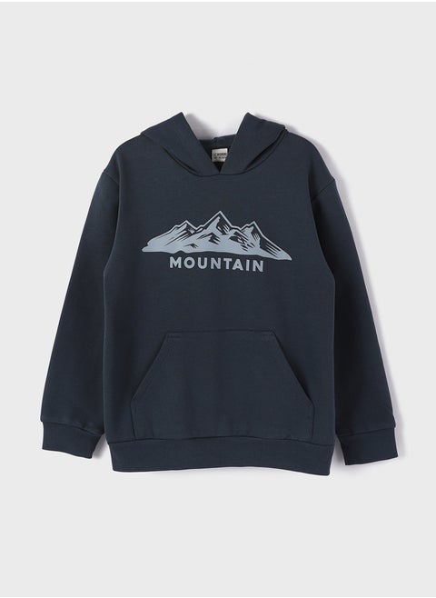 Comfortable Fit Hooded Boy'S Sweatshirt