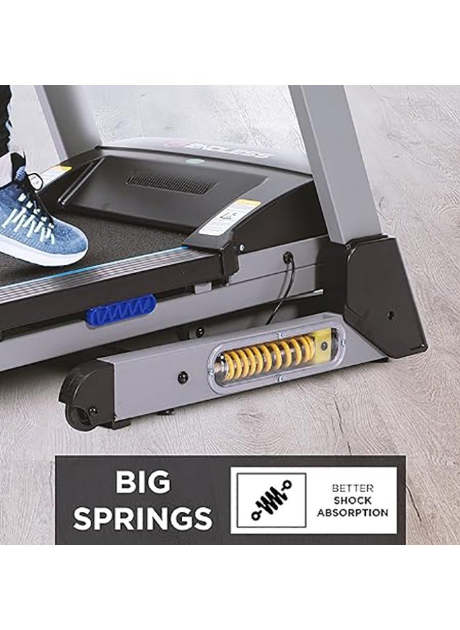ENDLESS  Endless Vogue Treadmill for Home Use with 4HP Peak Power DC Motor| Black | 120 Kg Max Weight and 14 Km/hr Max Speed Support | 420 mm Running Area | with Speakers | Auto Foldable with Auto Incline  - Image 5
