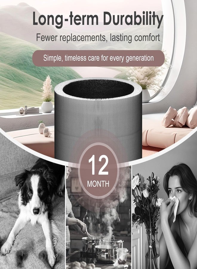 HSIAMEN C610 Replacement Filter Z Compatible with Winix C610 Air Purifier, Compared to Part # 1712-0121-00, 3-in-1 HEPA Carbon, 1-Pack - Image 5