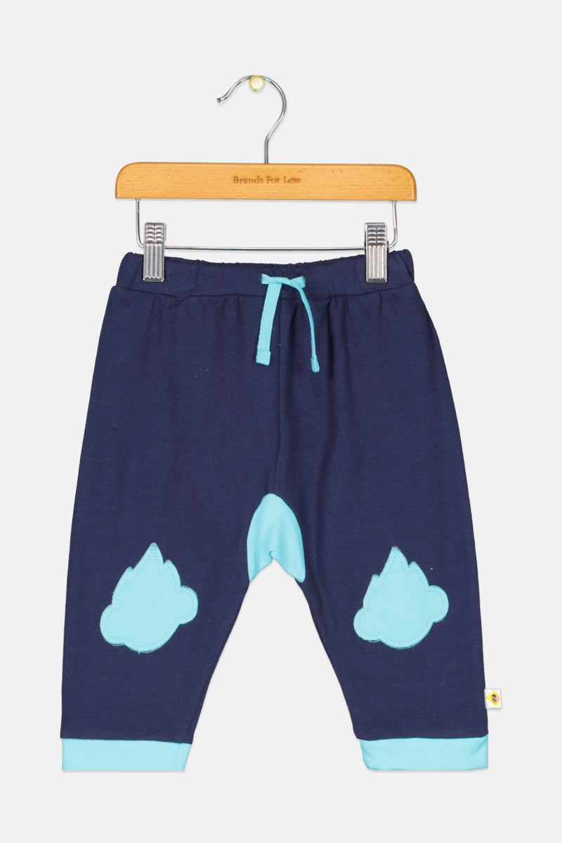 Cheekee Munkee Toddlers Boy Plain Drawstring Jogger Pants, Navy - Image 1