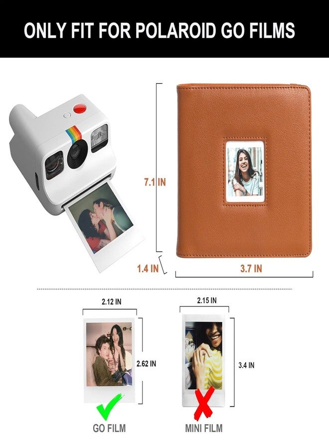 WOGOZAN 288 Pockets Photo Album for Polaroid Go Gen2/Polaroid Go Instant Print Camera 2.12x2.62 Inches Films, Album Book for Polaroid Go, PU Leather Album with Cover Display - Brown (Only One) - Image 3